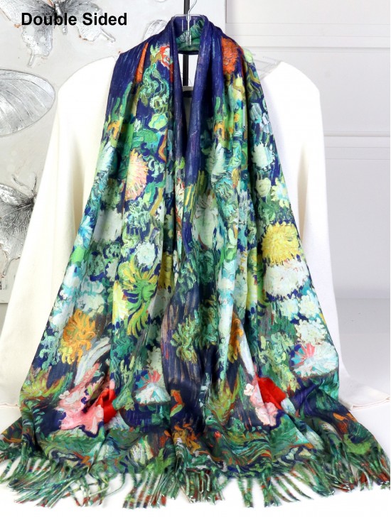 Double-sided Oil Painting Design Fashion Scarf